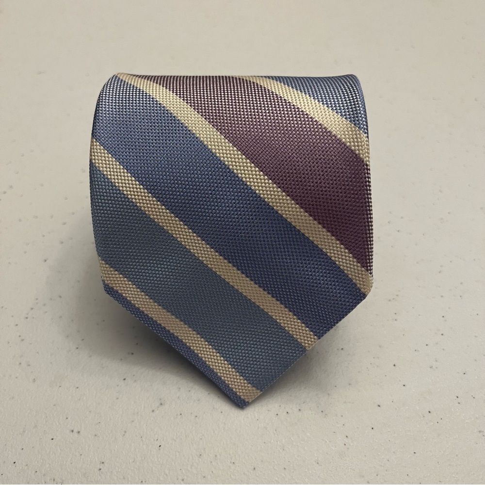 Brooks Brothers Blue, Purple and White Striped Tie